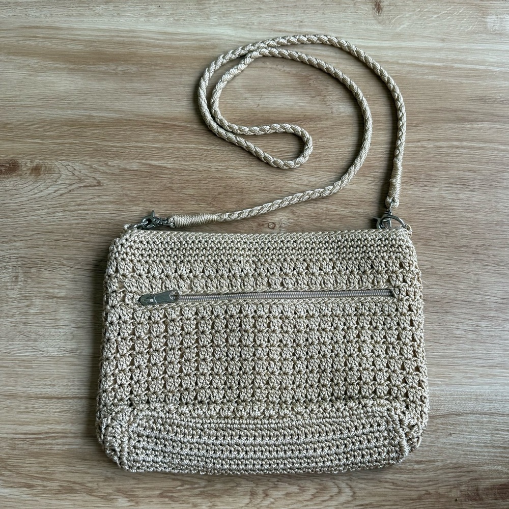 The Sak Crochet Crossbody Purse Tan - Picture 2 of 3